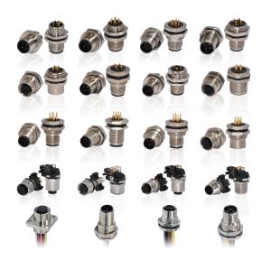 Wholesale IP68 M5 M8 M12 3 4pin 5pin 8pin 12pin PCB Panel Assembly Mold Circular Industrial Cable Connector from china suppliers