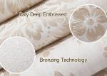 Eco - friendly Embossed Vinyl Wall Coverings , Silver Damask Pattern Wallpaper