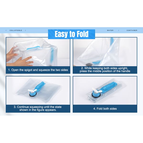 Collapsible Water Container With Spigot, Foldable Camping Water Container Portable Camping Storage Carrier Jug For Outdoors Hiking Emergency Kit