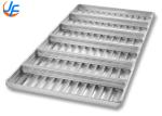 RK Bakeware China-52435 Glazed Nonstick 18 Mold Aluminized Steel Hot Dog Bun Pan