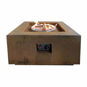 Wholesale OEM Rustic Rectangular Garden Gas Fire Pit Natural Gas Outdoor Firepit 0.8m from china suppliers
