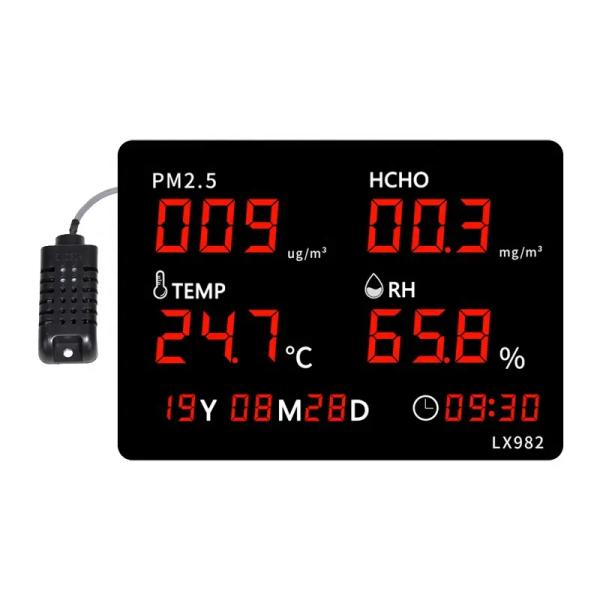 Large Digital Indoor Temperature Humidity Sensor Industrial Outdoor PM2.5 Formaldehyde air Quality Monitor Thermometer
