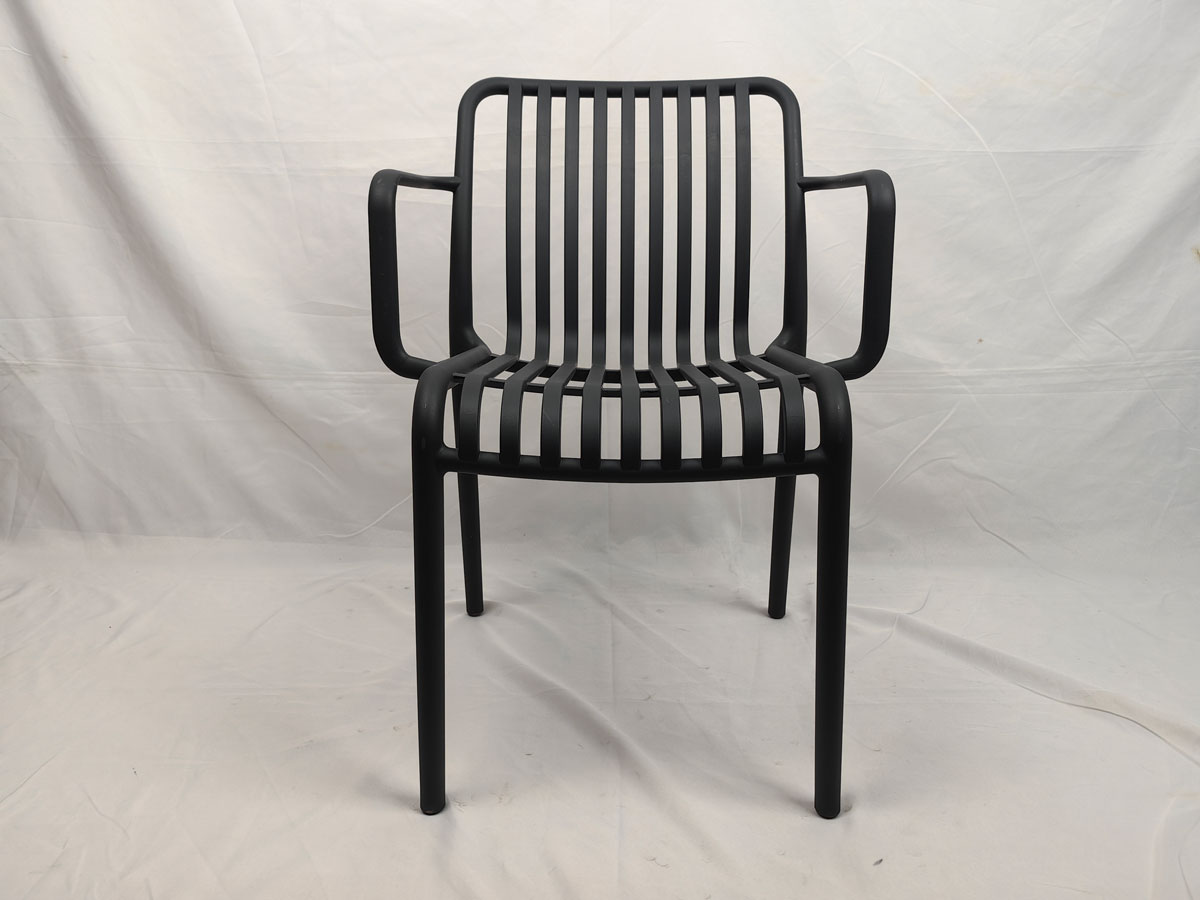 Retro Plastic Patio Dining Chairs Stackable Bistro Armchair High Back
