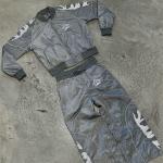 Full Length Cropped Zip Tracksuit Stacked Flare Baggy Sweatpants 2 Piece