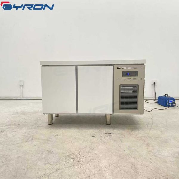 Stainless Steel Workbench Freezer Two Doors Workbench Fridge