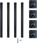 220LBS Modern Metal Table Legs 28 Inch Adjustable Table Legs Set Of 4