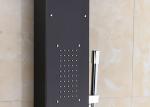 Two Massage Jets Stainless Steel Shower Panel ROVATE Black Polished Surface