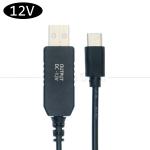 USB 5V to USB Type C 12V Output Booster Converter Power Charger Cable for Led