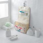 Portable Flower Printing Polyester Hanging Travel Makeup Bag