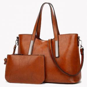 Wholesale Retro Ladies PU Leather Tote Bag And Purse Set from china suppliers