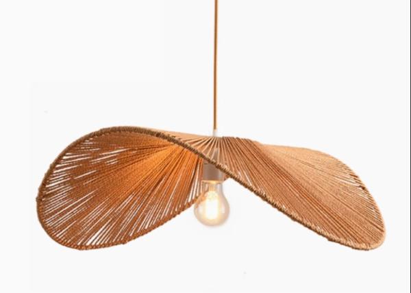 Wabi-sabi style rope chandelier simple creative bedroom living room lamp hand