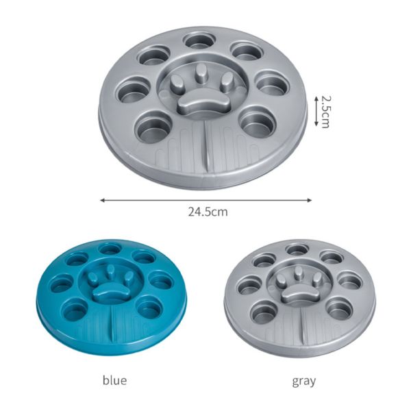 Round Pet Slow Feeder Puzzle Bowl Interactive Toy For Healthy Eating