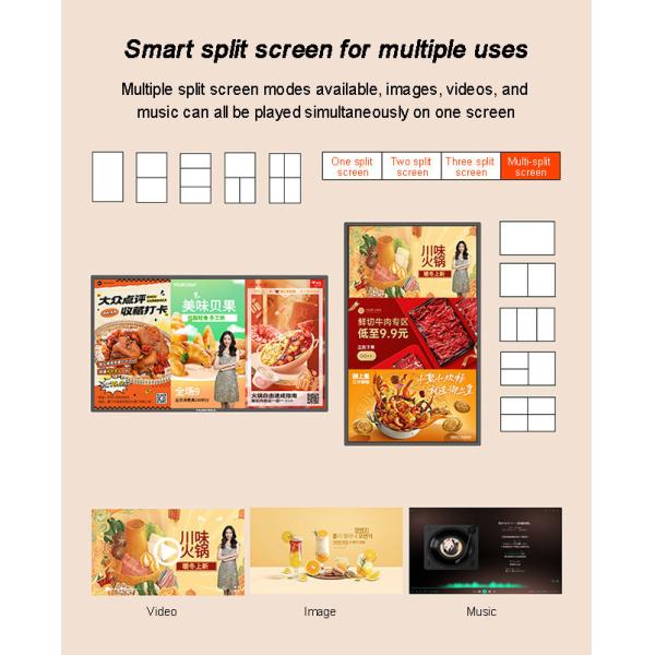 High Resolution Digital Window Display Screens Kiosk Media Screen 21.5 Inch Wall Mount