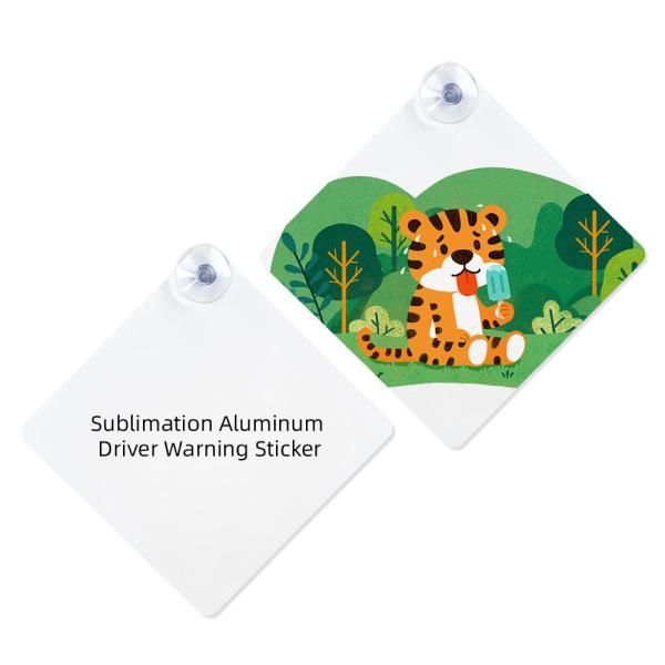 Sublimation Blanks Aluminum Sheet Car Warning Sign Sublimation Hanging Plaque For Custom Driver Warning Sticker