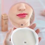 Beauty 3X Magnifying LED Compact Lighted Travel Makeup Mirror with Light