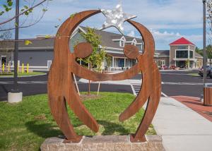 Wholesale Outdoor Corten Steel Sculpture Modern Park Welcome Metal Figure Rusty Finish from china suppliers
