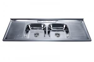 China Costa Rica  Hot Sale 15050D Double drainer double bowl industrial sink kitchen sink  2 bowl on sale