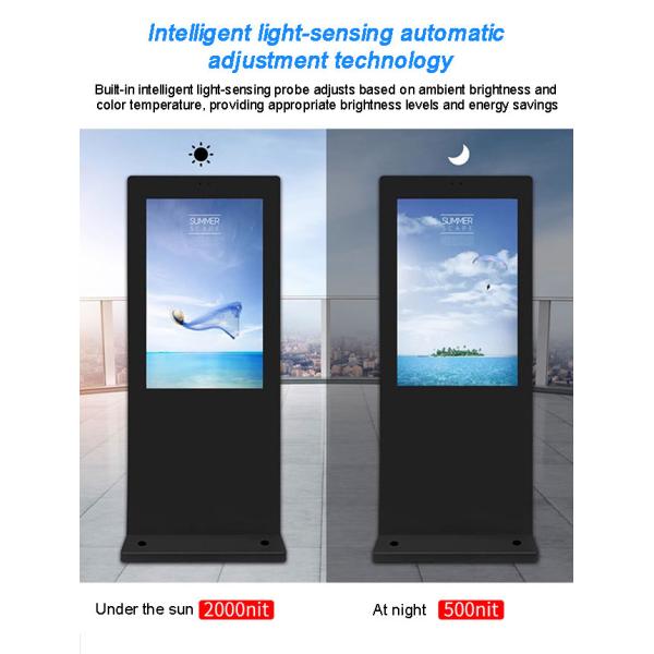 43 inch Moveable Outdoor Floor Stand Display LED Poster Screen Black Floor Standing