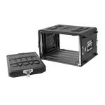 Black 6U Flight Rack Mount Road Case PE 15" Depth For Audio Amplifer