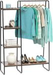 Bedroom Modern Wardrobe Cabinet Wooden Cloth Stand rack 4 Tier