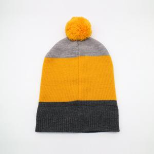 Wholesale Lightweight 58CM Knit Beanie Hats For Winter Season In Black Grey Yellow from china suppliers