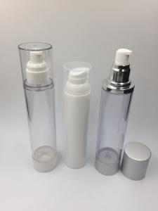 China Cosmetic Packaging Airless Cosmetic Bottles 30ml - 150ml White Color on sale
