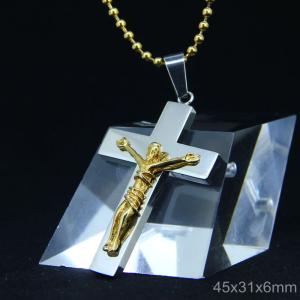 Wholesale Fashion Stainless Steel Jesus Gothic Christian Worship Favorite Necklace Pendant LPJ33 from china suppliers