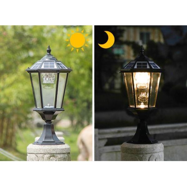 Premium LED Pillar Solar Lamp With Auto Control For Outdoor Illumination