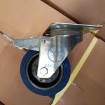 Customizable Bolt Hole Swivel Soft Rubber Caster Wheels 200mm Size