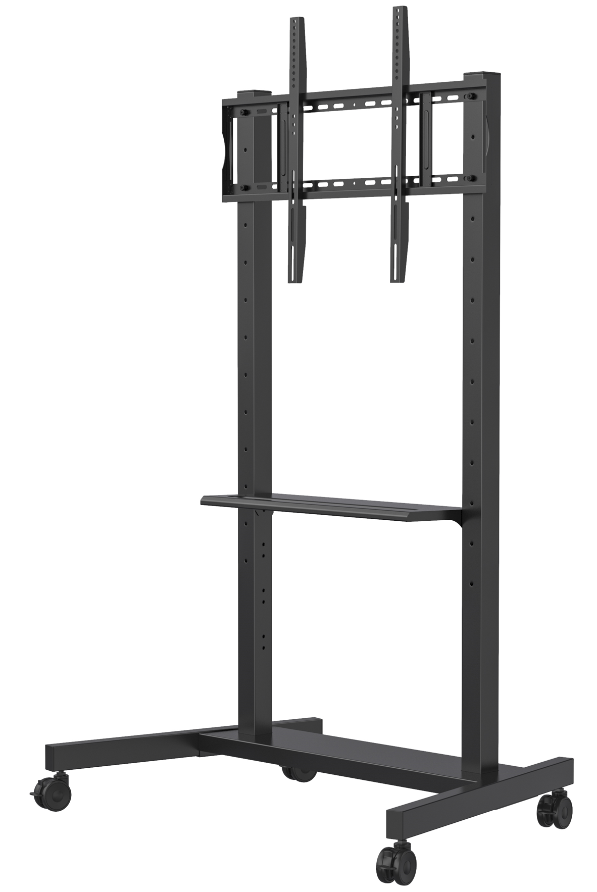 Portable mobile stand for smart interactive flat panel displays 55-86 inch. Easy to move, durable, and space-saving. Ideal for classrooms, offices,