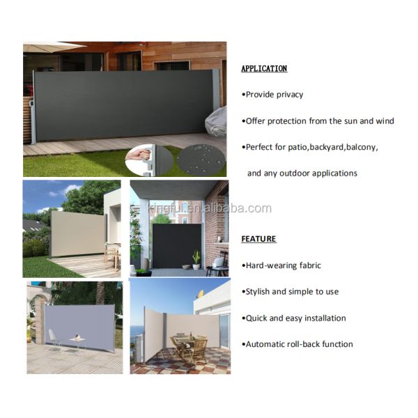 Patio Awnings Privacy Screen Shade Terrace Panel Retractable Side Auvent Lateral Escamotable