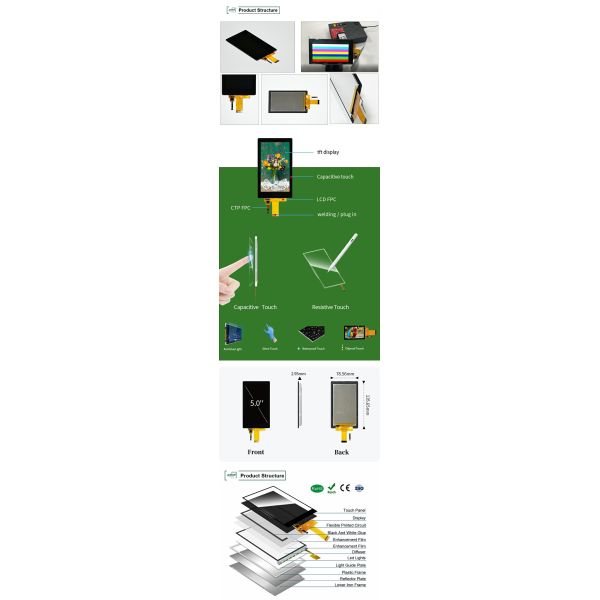 Polcd 5 inch TFT LCD Module 720*1280 IPS View Angle Capacitive Touch Panel LCD Display