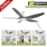 Plastic Blade 52 Inch LED Ceiling Fan With LED Light APP Control