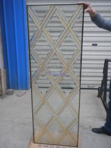 Wholesale classic style decorative glass panel with brass bar from china suppliers