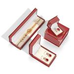 Unique Jewelry Bracelet Earring Box With Red Crocodile Texture Leather