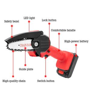 Wholesale 5.0Ah Lithium Ion Brushless Cordless Portable Chain Saw 16in Self Sharpening from china suppliers
