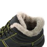 Genuine Leather Winter Safety Shoes Waterproof Warm Work Boots Mens