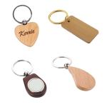 Wholesale Pendant Keychain Blank Beech Wood Rectangle Heart Square Round Oval
