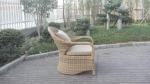 2pcs half round rattan and ottoman set