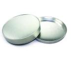 round metal plain CD tin box with inner tray