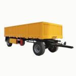 2-Axles Flat Platform flatbed side wall Drawbar Full Trailer With Ladder