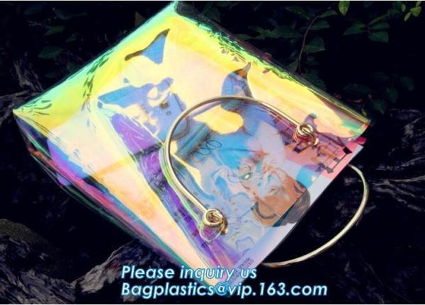 Neon Mini Tinted Pvc Tote Bag, Neon Shopping Bag, fashion neon yellow PVC beach