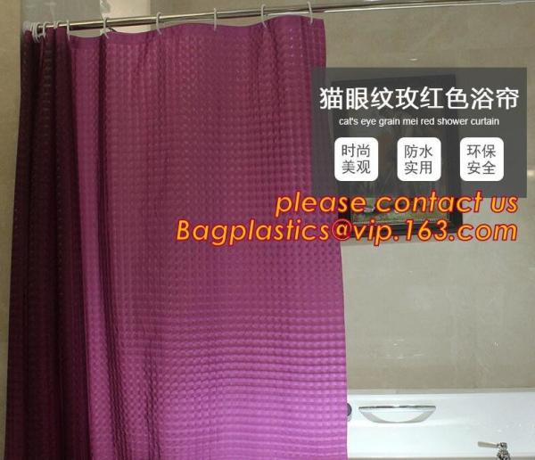 PEVA Bathroom hooks shower curtain, PEVA Shower Curtain Disposable Bath Curtain,