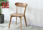 Rustic Light Wood Upholstered Dining Chairs With Mahogany Legs