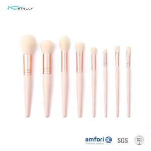 Wholesale 8 pieces Travel Size Synthetic Makeup Brushes With Rose Gold Ferrule from china suppliers