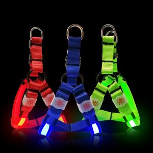 Wholesale Fishing Net Reflective Rechargeable LED Dog Harness Double Adjustable Buttons from china suppliers