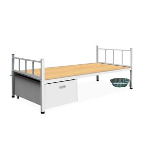 Wholesale Powder Coated Sturdy Army Gray Green Color Steel Bed With Bottom Locker from china suppliers
