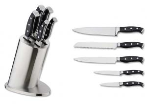 China Top quality 5PCS kitchen knife set with ABS forged handle in stianless steel knife stand on sale