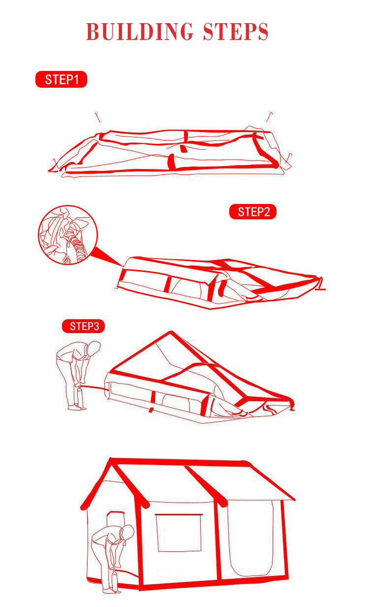 Large PVC Full Garden Tents Inflatable Air and Travelling Tent Suit for 2-3 Person