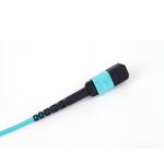 OEM ODM OM3 12 Core PVC Fiber Optic Cable MPO To MPO Male Aqua Fan Out